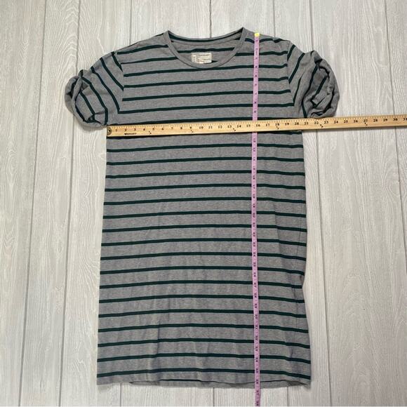 Current/Elliott The Sailor Grey & Green Rugby Stripe Mini Tee Shirt Dress Large - Picture 5 of 5